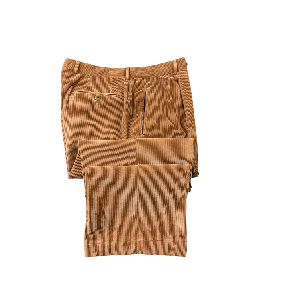 Hugo Boss X Baldessarini Brown Corduroy Pleated Men's Dress Pants 36x26